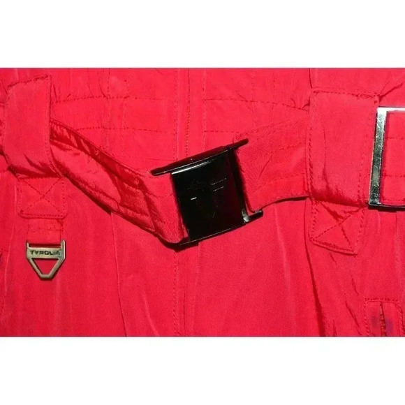 Tyrolia Snowsuit One Piece Womens Petite Size 12 Solid Red Vintage 1980s Era Ski - Picture 2 of 6